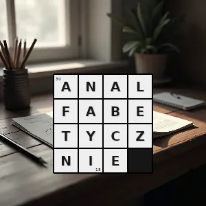 Hasło krzyżówkowe w sposób który świadczy o niedostatecznie utrwalonej umiejętności czytania i pisania - analfabetycznie – rozwiązanie, synonimy, podpowiedzi i definicje krzyżówkowe