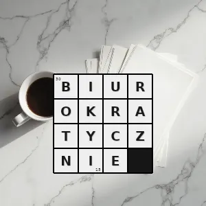 Hasło krzyżówkowe w sposób ściśle przestrzegający przepisów - biurokratycznie – rozwiązanie, synonimy, podpowiedzi i definicje krzyżówkowe