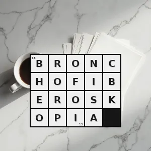 Hasło krzyżówkowe bronchoskopowy - bronchofiberoskopia – rozwiązanie, synonimy, podpowiedzi i definicje krzyżówkowe