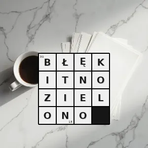 Hasło krzyżówkowe błękitnozielono - błękitnozielono – rozwiązanie, synonimy, podpowiedzi i definicje krzyżówkowe