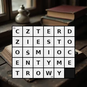 Hasło krzyżówkowe taki który ma czterdzieści osiem centymetrów długości szerokości grubości wysokości lub głębokości - czterdziestoośmiocentymetrowy – rozwiązanie, synonimy, podpowiedzi i definicje krzyżówkowe