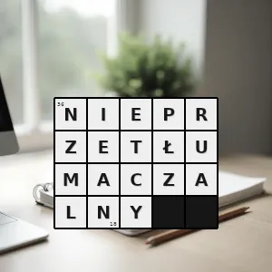 Rozwiązanie krzyżówki: nie dający się przetłumaczyć - nieprzetłumaczalny | hasła, synonimy i podpowiedzi Hasło krzyżówkowe nie dający się przetłumaczyć - nieprzetłumaczalny – rozwiązanie, synonimy, podpowiedzi i definicje krzyżówkowe