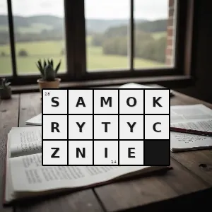 Hasło krzyżówkowe autorefleksyjnie - samokrytycznie – rozwiązanie, synonimy, podpowiedzi i definicje krzyżówkowe