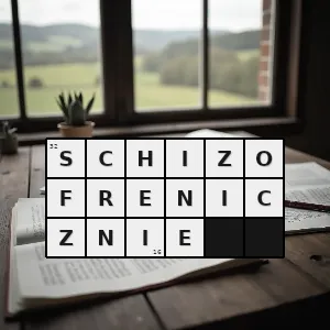 Hasło krzyżówkowe z powodu schizofrenii choroby psychicznej - schizofrenicznie – rozwiązanie, synonimy, podpowiedzi i definicje krzyżówkowe
