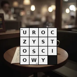 Hasło krzyżówkowe związany z uroczystością dotyczący uroczystości - uroczystościowy – rozwiązanie, synonimy, podpowiedzi i definicje krzyżówkowe